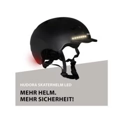 Billig ❤️ HUDORA Skaterhelm LED, Schwarz Größe M 👍 -Hudora Verkaufsladen unnamed file 1064