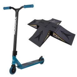 Billig 🔔 HUDORA Stunt Scooter XQ-12.1, Blau Mit Skater Rampe (Bundle) ⭐