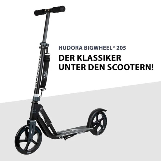 Brandneu 🤩 HUDORA BigWheel® 205, Scooter Schwarz/anthrazit ⌛ 4 Brandneu 🤩 HUDORA BigWheel® 205, Scooter Schwarz/anthrazit ⌛ – Bild 2