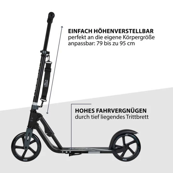 Brandneu 🤩 HUDORA BigWheel® 205, Scooter Schwarz/anthrazit ⌛ 6 Brandneu 🤩 HUDORA BigWheel® 205, Scooter Schwarz/anthrazit ⌛ – Bild 4