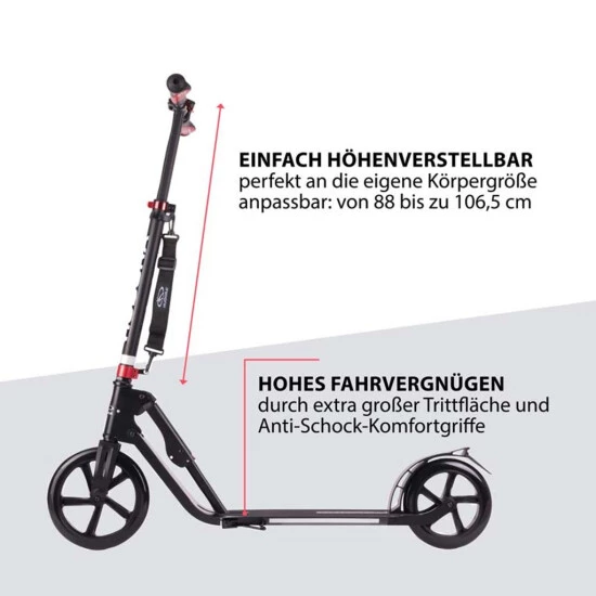 Brandneu 👍 HUDORA BigWheel® Style 230, Scooter Schwarz 🎁 8 Brandneu 👍 HUDORA BigWheel® Style 230, Scooter Schwarz 🎁 – Bild 6