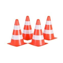 Schlussverkauf 👍 Hudora Pylonen 4er Set Orange/weiß. 22,5 Cm Hoch. 13 Cm Breit ❤️