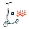 Brandneu 🎁 HUDORA BigWheel® 205, Scooter Inkl. 4 Pylone, Scooter Roller, Weiß/Türkis Warnkegel 😍 -Hudora Verkaufsladen unnamed file 814
