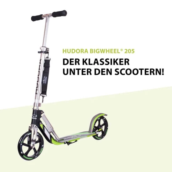Großhandel 🔥 HUDORA BigWheel® 205, Scooter Grau/grün 😀 4 Großhandel 🔥 HUDORA BigWheel® 205, Scooter Grau/grün 😀 – Bild 2