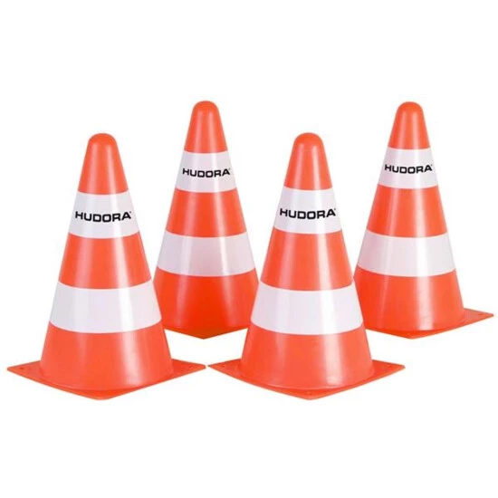 Bestpreis 👏 Hudora Leitkegel / Pylone 4 Stück Orange/weiß 225mm 🔥 3 Bestpreis 👏 Hudora Leitkegel / Pylone 4 Stück Orange/weiß 225mm 🔥